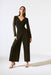 Joseph Ribkoff 243722 Black Wrap Front Long Sleeve Wide-Leg Jumpsuit