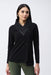 Joseph Ribkoff Style 243065 Black Zip High Collar Long Sleeve Asymmetric Top