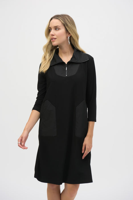 Joseph Ribkoff Zip High Neck 3/4 Sleeve Shift Dress 244045