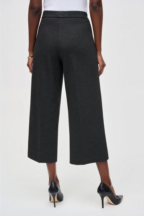 Joseph Ribkoff Charcoal Grey Heavy Knit Pull-On Culotte Pants 243259