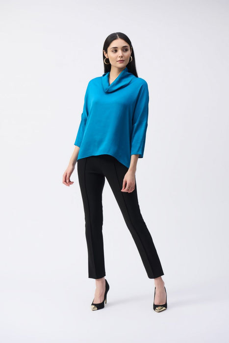 Joseph Ribkoff Cowl Neck 3/4 Sleeve Silky Hi-Low Top 243189