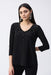 Joseph Ribkoff 243075 Black Embellished 3/4 Sleeve Fit-And-Flare Top