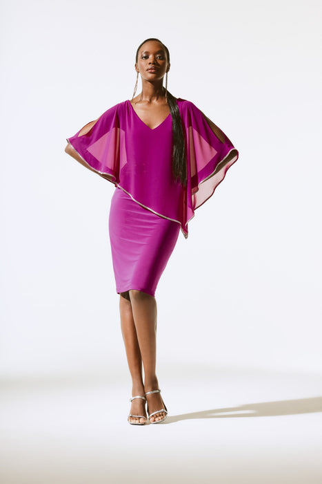 Joseph Ribkoff Style 243797 Empress Embellished Chiffon Overlay Sheath Dress