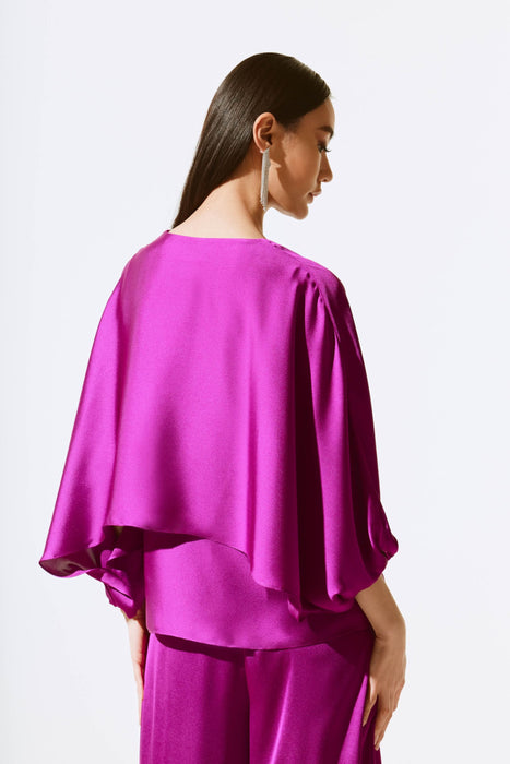 Joseph Ribkoff Layered Batwing Sleeve Satin Top 243790