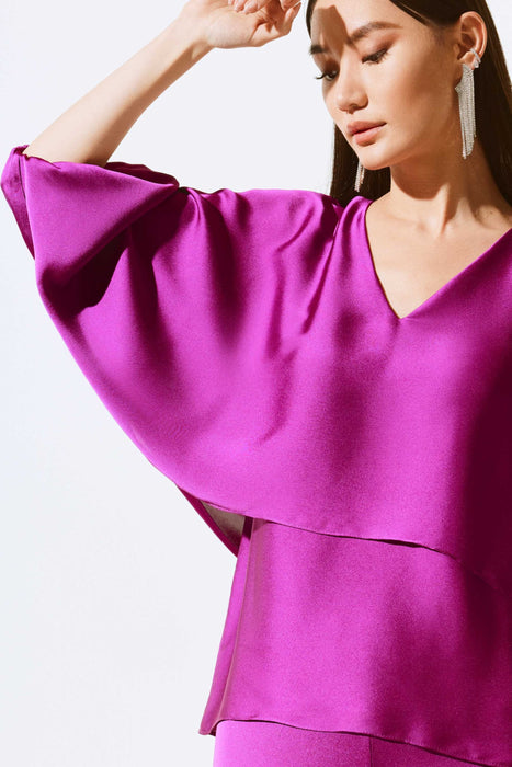 Joseph Ribkoff Layered Batwing Sleeve Satin Top 243790