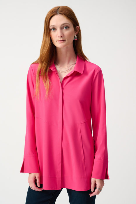 Joseph Ribkoff Style 243958 Geranium Button-Down Split Cuff Blouse