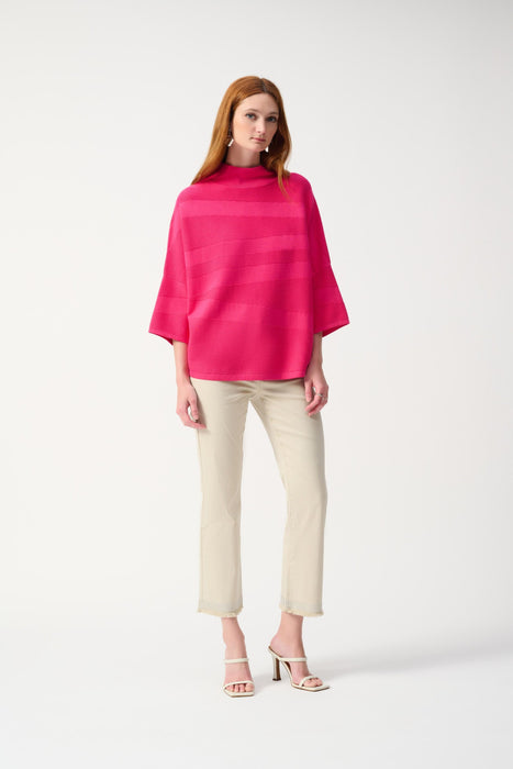 Joseph Ribkoff Mock Neck 3/4 Sleeve Boxy Sweater Top 243953