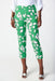 Joseph Ribkoff Style 241267 Green/Multi Leaf Print Stretch Pull On Capri Pants