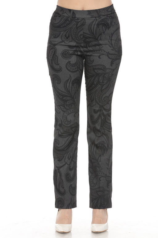 Joseph Ribkoff Style 243303 Grey/Black Paisley Brocade Bootcut Pants