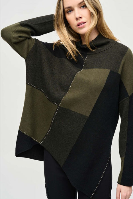 Joseph Ribkoff Color Block Pullover Sweater Top 243944