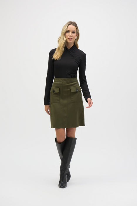 Joseph Ribkoff Faux Suede Pull-On A-Line Skirt 243238