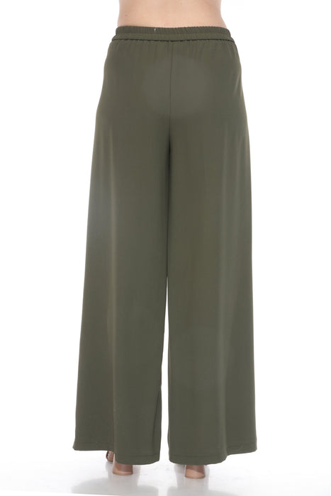 Joseph Ribkoff Iguana Green Pleated Front Wide Leg Trouser Pants 243099