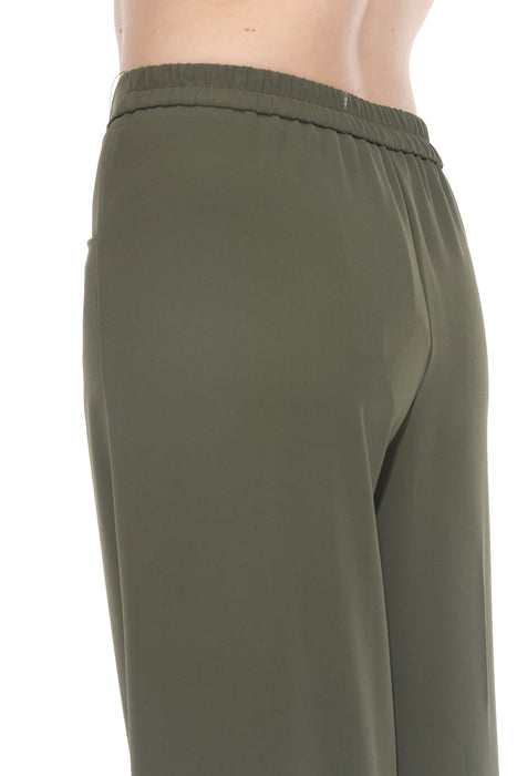 Joseph Ribkoff Iguana Green Pleated Front Wide Leg Trouser Pants 243099