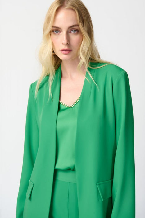 Joseph Ribkoff Island Green Open Front Long Sleeve Blazer Jacket 241148