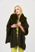 Joseph Ribkoff Style 243930 Khaki Faux Fur Trim 3/4 Sleeve Oversized Cape