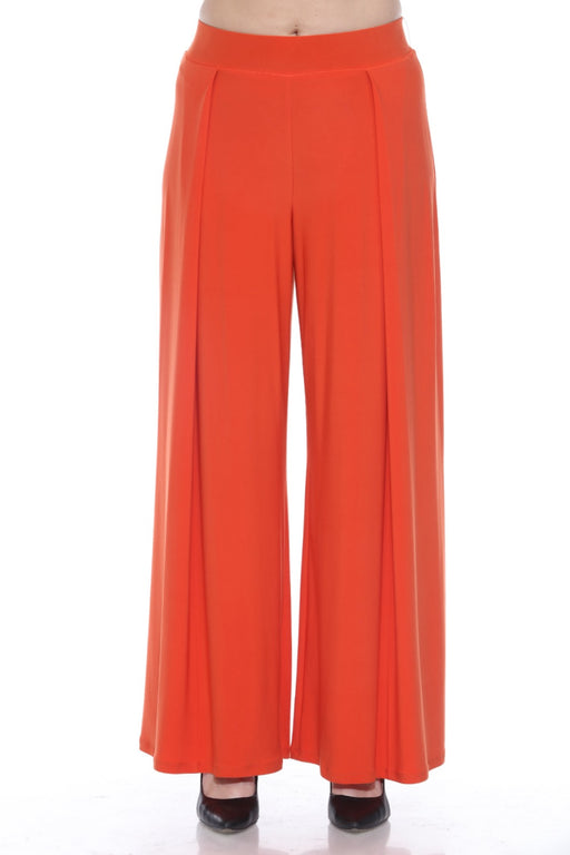 Joseph Ribkoff Style 243043 Lava Orange Pleated Wide Leg Trouser Pants