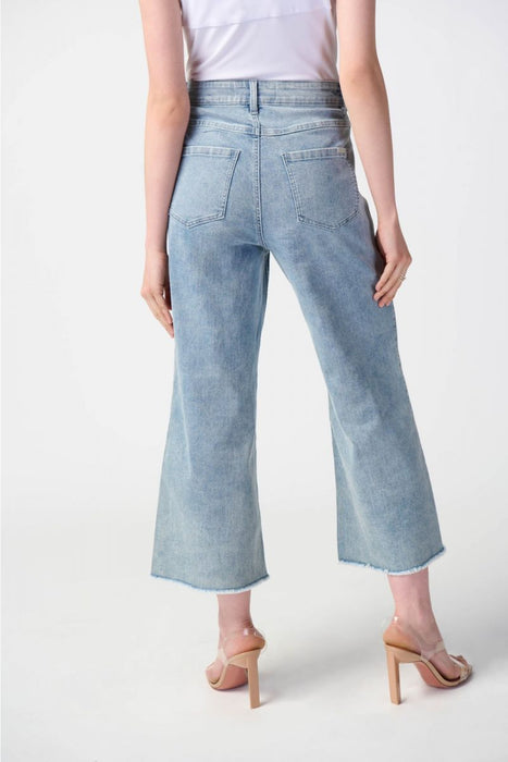 Joseph Ribkoff Light Blue Embellished Culotte Jean Pants 241903