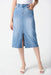 Joseph Ribkoff Style 242919 Light Blue Split Front Denim A-Line Jean Skirt