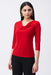 Joseph Ribkoff Style 243318 Lipstick Red Cowl Neck 3/4 Sleeve Silky Knit Top