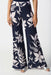 Joseph Ribkoff Style 241199 Midnight Blue/Beige Floral Print Pull On Wide Leg Pants