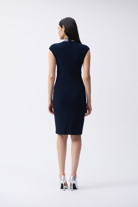 Joseph Ribkoff Embellished Choker Collar Sheath Dress 243313