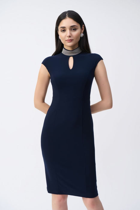 Joseph Ribkoff Embellished Choker Collar Sheath Dress 243313