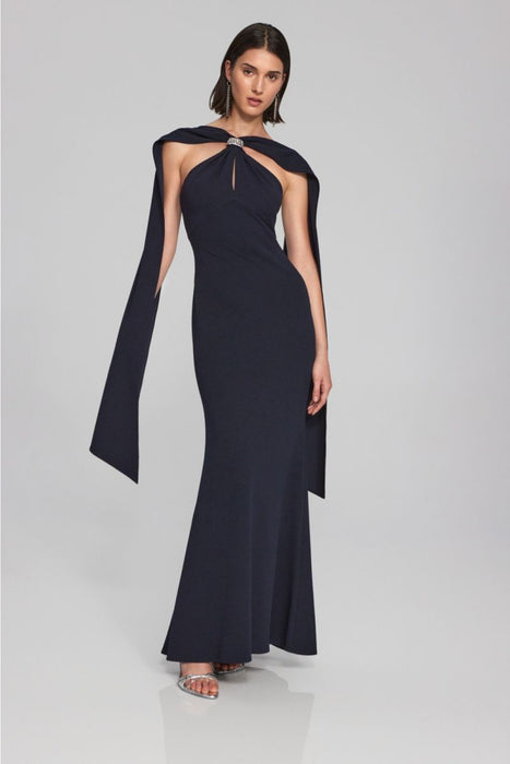 Midnight Blue Rhinestone Trumpet Gown Joseph Ribkoff AfterRetail