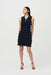 Joseph Ribkoff Style 242116 Midnight Blue Tiered Ruffles Zip Front Sleeveless Shift Dress