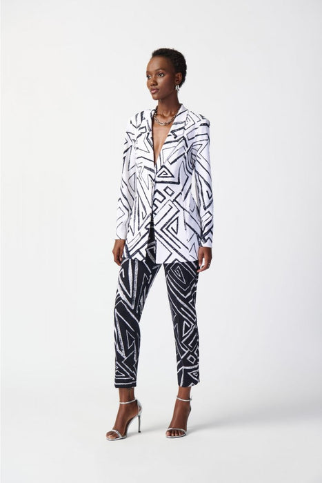 Joseph Ribkoff Geometric Print Pull On Cropped Pants 241271