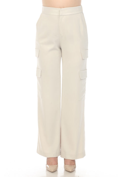 Joseph Ribkoff Style 241926 Moonstone Comfort Waist Wide Leg Cargo Pants