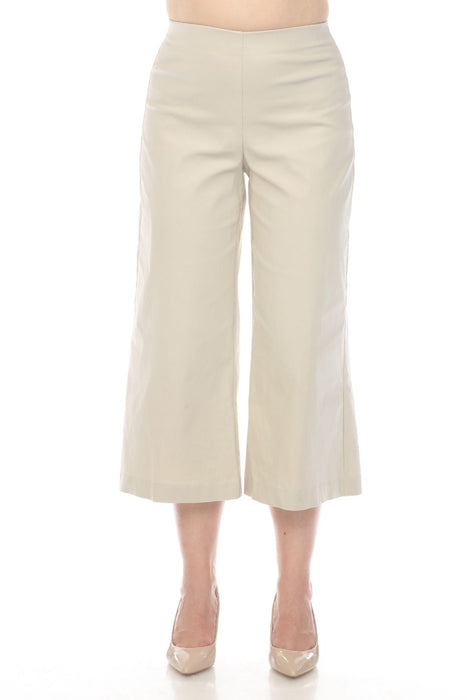 Joseph Ribkoff Style 242142 Moonstone Stretch Pull On Wide Leg Cropped Pants