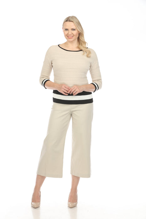 Joseph Ribkoff Moonstone Stretch Pull On Wide Leg Cropped Pants 242142