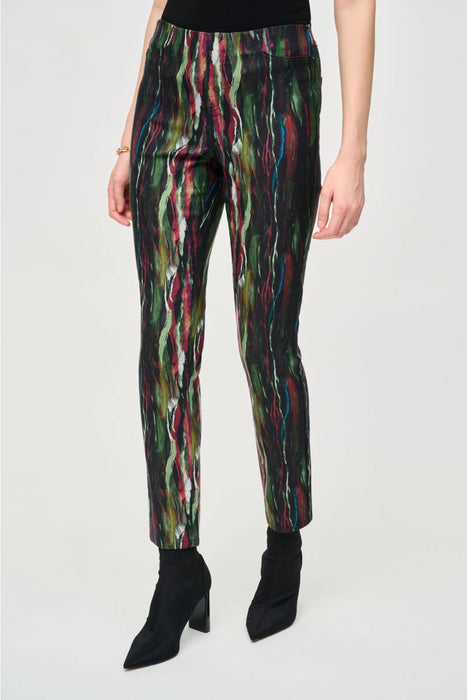 Joseph Ribkoff 243916 Multi Abstract Print Pull On Slim Pants