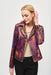 Joseph Ribkoff Style 243921 Multi Geometric Foiled Faux Suede Jacket