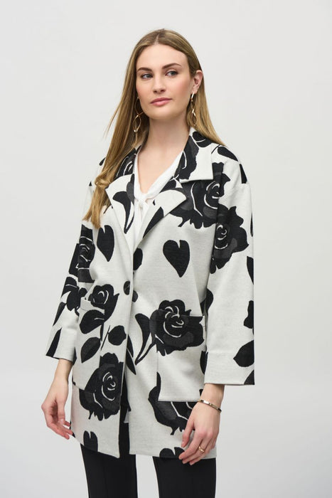 Joseph Ribkoff 244099 Off-White/Multi Floral Print Coat