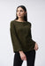 Joseph Ribkoff Style 243103 Olive/Black Boat Neck Oversized Long Sleeve Knit Top