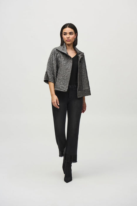 Joseph Ribkoff Pewter Textured Boxy Swing Jacket 244204