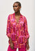 Joseph Ribkoff Style 243939 Pink/Multi Geometric Roll-Tab Button-Down Blouse