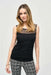 Joseph Ribkoff 243104 Black Ruched Mesh Sleeveless Tank Top