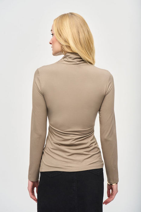 Joseph Ribkoff Ruched Wrap Front V-Neck Long Sleeve Top 243148