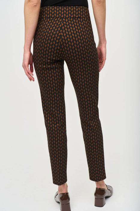 Joseph Ribkoff Rust/Black Retro Two-Tone Slim Ankle Pants 243306