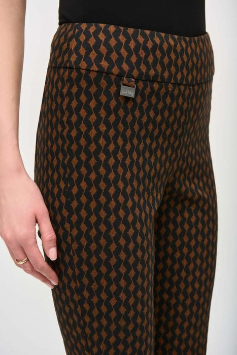 Joseph Ribkoff Rust/Black Retro Two-Tone Slim Ankle Pants 243306