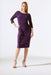 Joseph Ribkoff 243702 Black Currant Sequined 3/4 Sleeve Wrap Midi Sheath Dress