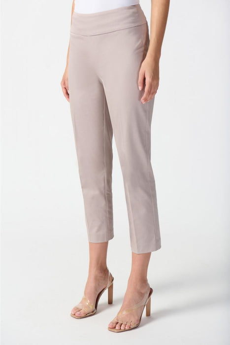 Joseph Ribkoff Style 242240 Taupe Comfort Stretch Pull On Straight Cropped Pants