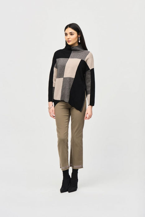 Joseph Ribkoff Color Block Pullover Sweater Top 243944