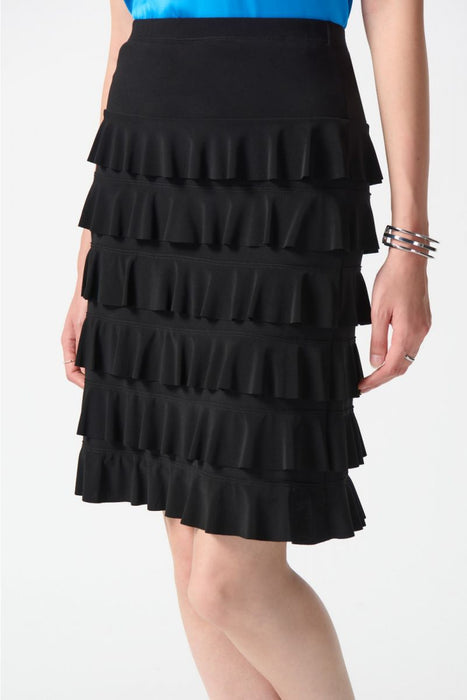 Joseph Ribkoff Tiered Ruffles Pull On A-Line Skirt 242044