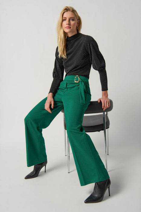 Joseph Ribkoff Kelly Green High-Rise Wide-Leg Pants Style 233098