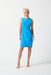 Joseph Ribkoff 242151 French Blue Embellished Sleevless Faux Wrap Sheath Dress