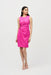 Joseph Ribkoff 242151 Ultra Pink Embellished Sleevless Faux Wrap Sheath Dress