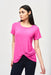 Joseph Ribkoff Style 241290 Ultra Pink Knot Front Short Sleeve T-Shirt Top